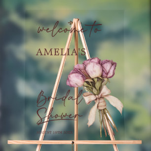 Floral Elegant Bouquet Bridal Shower Welcome Sign