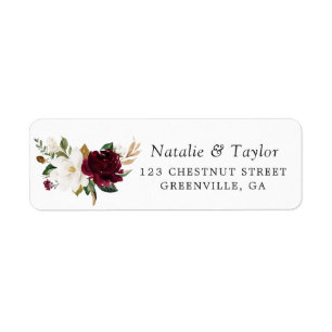 Floral Elegant Burgundy Magnolia Greenery Wedding
