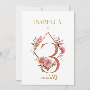 Floral Elegant Carte de la première année bébé jal