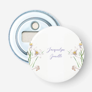 Floral Elegant Chic Cute Calligraphy Add Name Bottle Opener