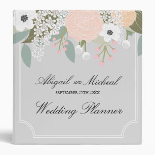 Floral élégant - classeur gris de wedding planner