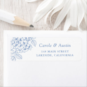 Floral Elegant Dusty Blue Hydrangea Address