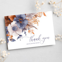 Floral Elegant Dusty Blue Rust Wedding