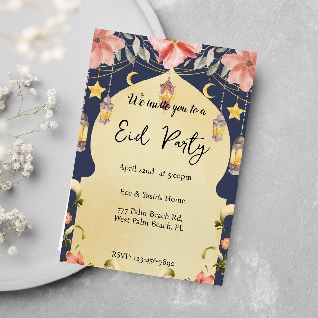 Floral Elegant Eid Party Eid Invitation (Creator Uploaded)