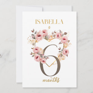 Floral Elegant First Year Baby Milestone Card