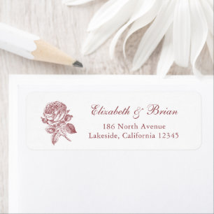 Floral Elegant French Rose Vintage Wedding Address
