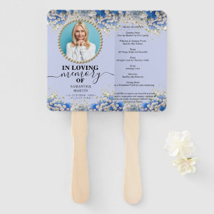 Floral Elegant Funeral Celebration of Life Hand Fan