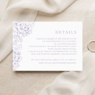 Floral Elegant Hydrangea Wedding Insert Details Invitation