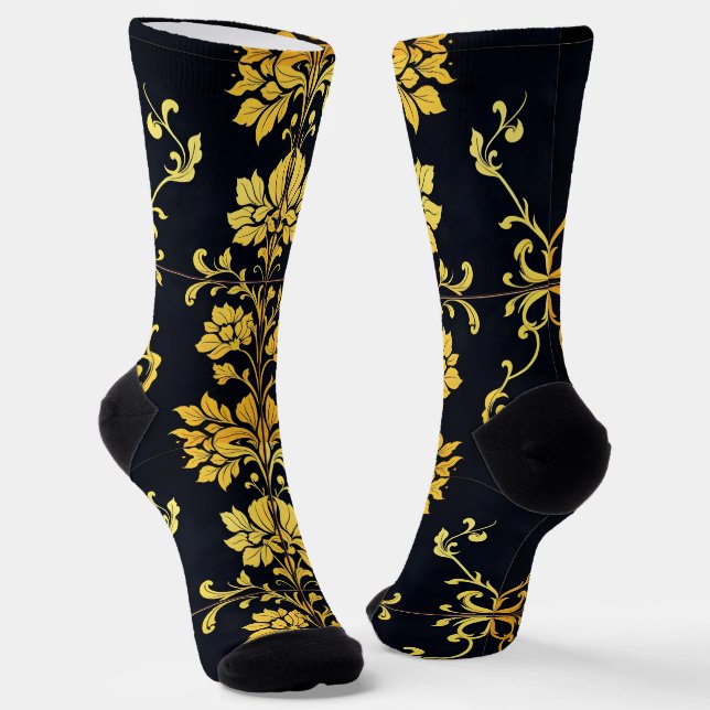 Floral Elegant Luxury Trendy Collection Socks (Angled)