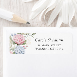Floral Elegant Pink & Blue Hydrangea Address
