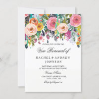 Floral Elegant Pink Peach Vow Renewal Income