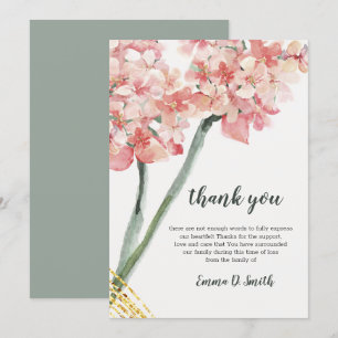 Floral Elegant Pink Sympathy Memorial Card