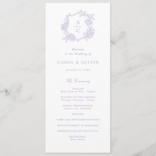 Floral Elegant Purple Hydrangea Wedding Program