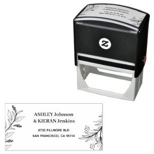 Floral Elegant return address Self-inking Stamp