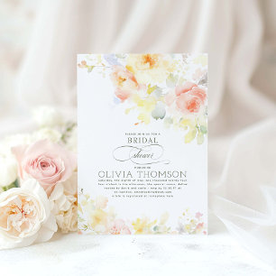 Floral Elegant Romantic Summer Bridal Shower Invitation