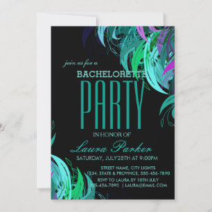 Floral Elegant Sea Green Bachelorette Party Invitation