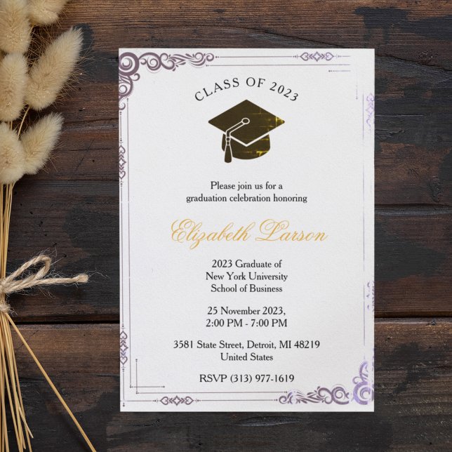 Floral Elegant Senior Graduation Party Invitation (Creator Uploaded)
