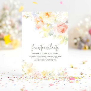Floral Elegant Soft Birthday Invitation pour elle