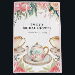 Floral Elegant Tea Party Bridal Shower Medium Gift Bag<br><div class="desc">Floral Elegant Tea Party Bridal Shower Medium Gift Bag</div>