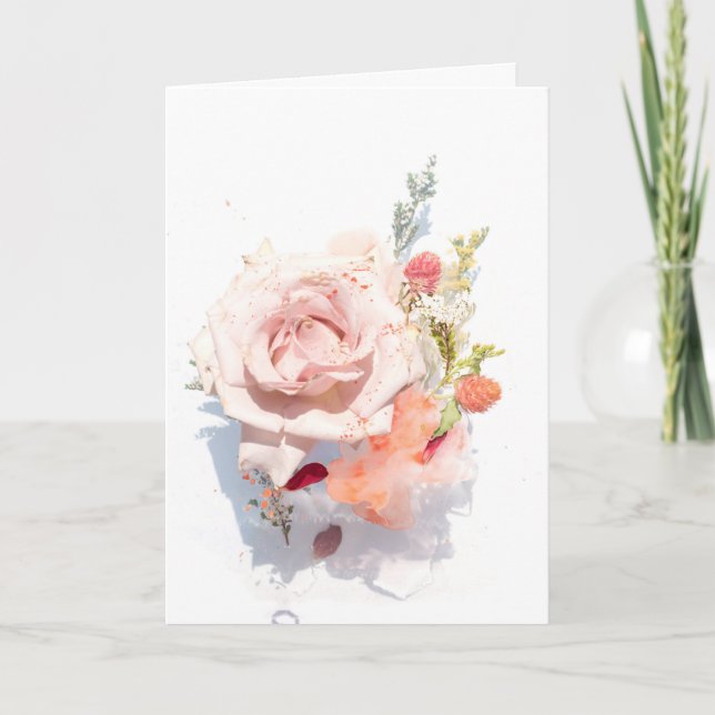 Floral Elegant Valentine's Day Holiday Card (Front)