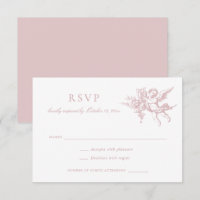 Floral Elegant Vintage Baroque Toile Wedding RSVP