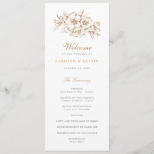 Floral Elegant Vintage Botanical Blue Wedding Program