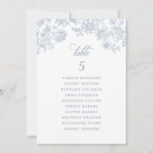 Floral Elegant Vintage Dusty Blue Seating Chart Invitation