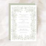 Floral Elegant Vintage Sage Wedding Invitation<br><div class="desc">Embrace timeless sophistication with the floral elegant wedding invitation. The refined floral frame captures the essence of romance and tradition in this exquisitely crafted invitation,  perfect for announcing your special day in style.</div>
