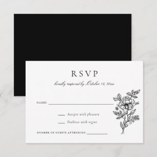 Floral Elegant Vintage Wedding RSVP Invitation