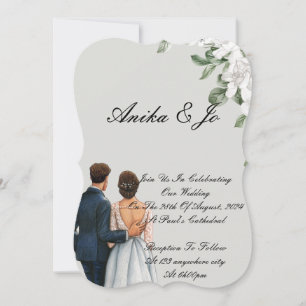 Floral elegant wedding invitation