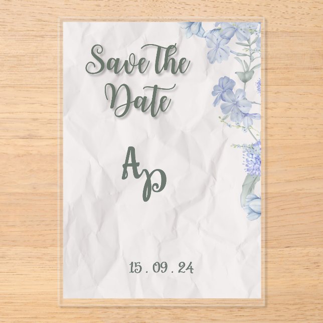 Floral Elegant Wedding Invitation Editable (Front)
