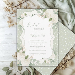 Floral Elegant WhiteHydrangea Bridal Shower  Invitation