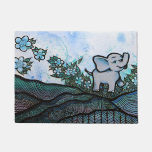 Floral Elephant Art                                Doormat