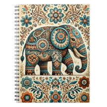 Floral Elephant Customizable Notebook