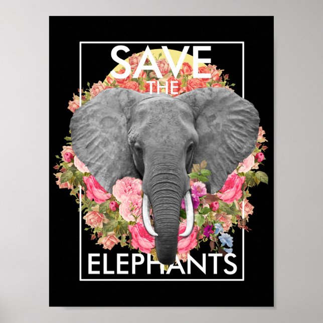 floral elephant poster (Front)