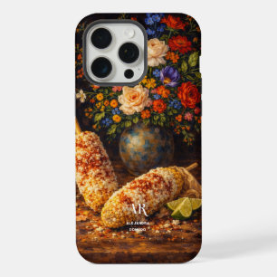 Floral Elote Still Life   Monogram iPhone 15 Pro Max Case