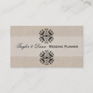 Floral Emblem Motif Vintage Stylish Event Planning Business Card