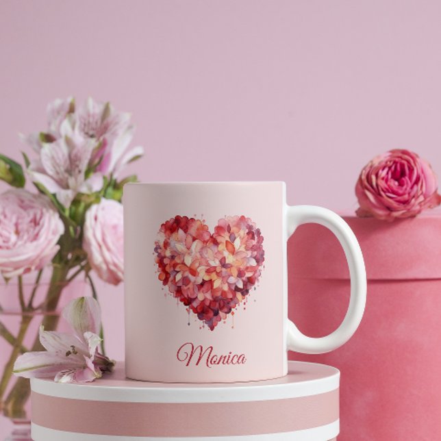 Floral Embrace | Heart | Custom Valentine's  Coffee Mug (Creator Uploaded)