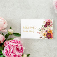 FLORAL Embrace Matrimony Reserved Sign