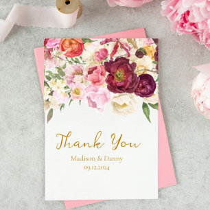 FLORAL Embrace Matrimony Wedding Thank You Card