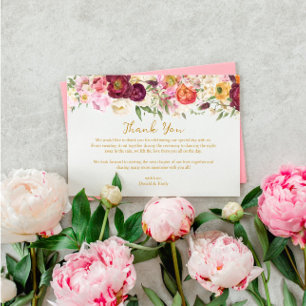 FLORAL Embrace Matrimony Wedding Thank You Card