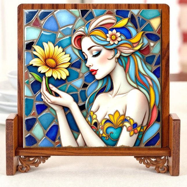  Floral Embrace Mosaic Ceramic Tile (Creator Uploaded)