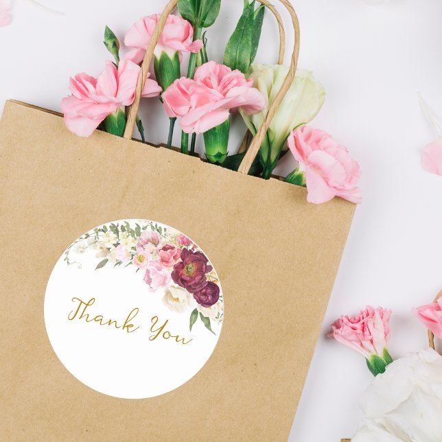 FLORAL Embrasser le Merci de mariage Étiquette (Créateur téléchargé)