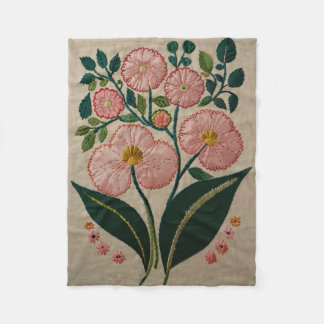 Floral Embroidery Fleece Blanket