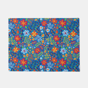 Floral Embroidery Pattern Doormat