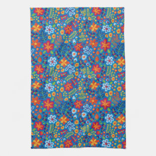 Floral Embroidery Pattern Kitchen Towel