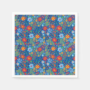Floral Embroidery Pattern Napkin