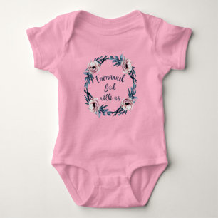 Floral Emmanuel God Is With Us Religious Baby Bodysuit