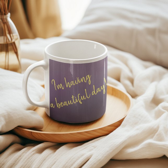 Floral En Mug Classique Violet, 325 ml (Purple Mug to Personalize.
Text on one side and flower on the other side.)