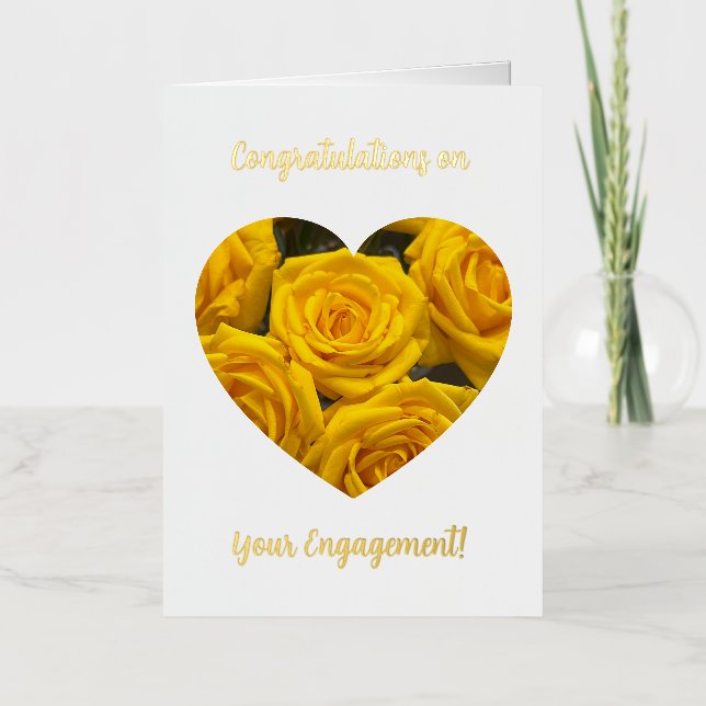 Floral, Engagement Foil Greeting Card (Front)